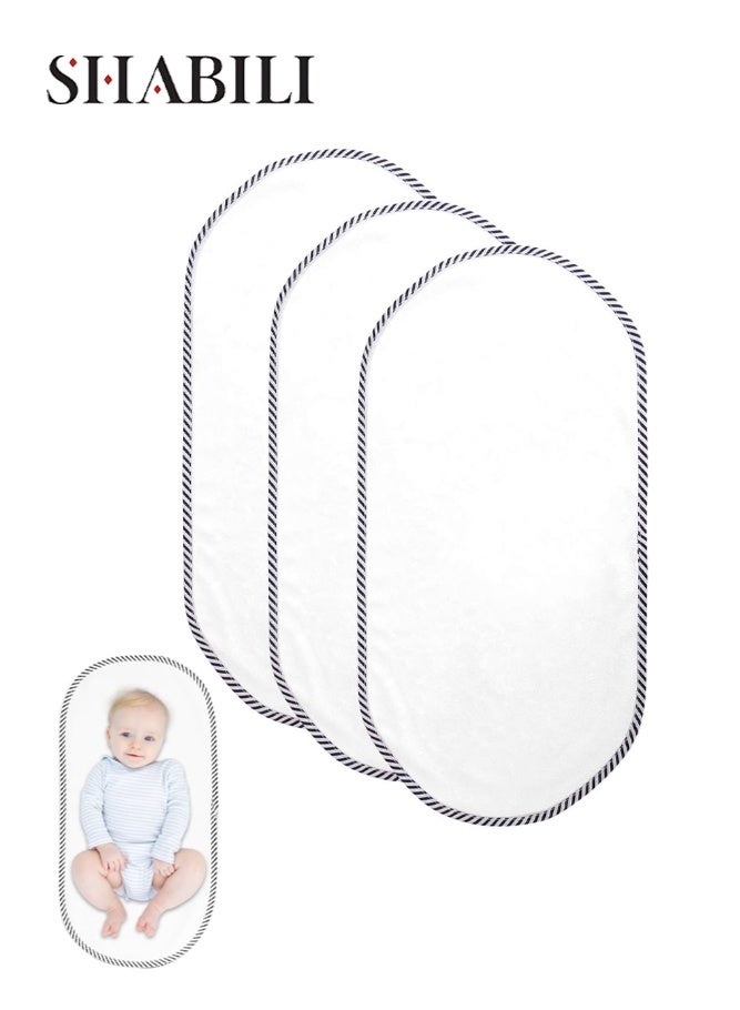 SHABILI 3PCS Baby Waterproof Changing Pad Liners for Newborns, Bamboo Fiber Leakproof Baby Changing Mat for Cribs Bassinets and Travel, Washable Changing Pad Cover Protects Mattress and Changing Table (White) - Image 1